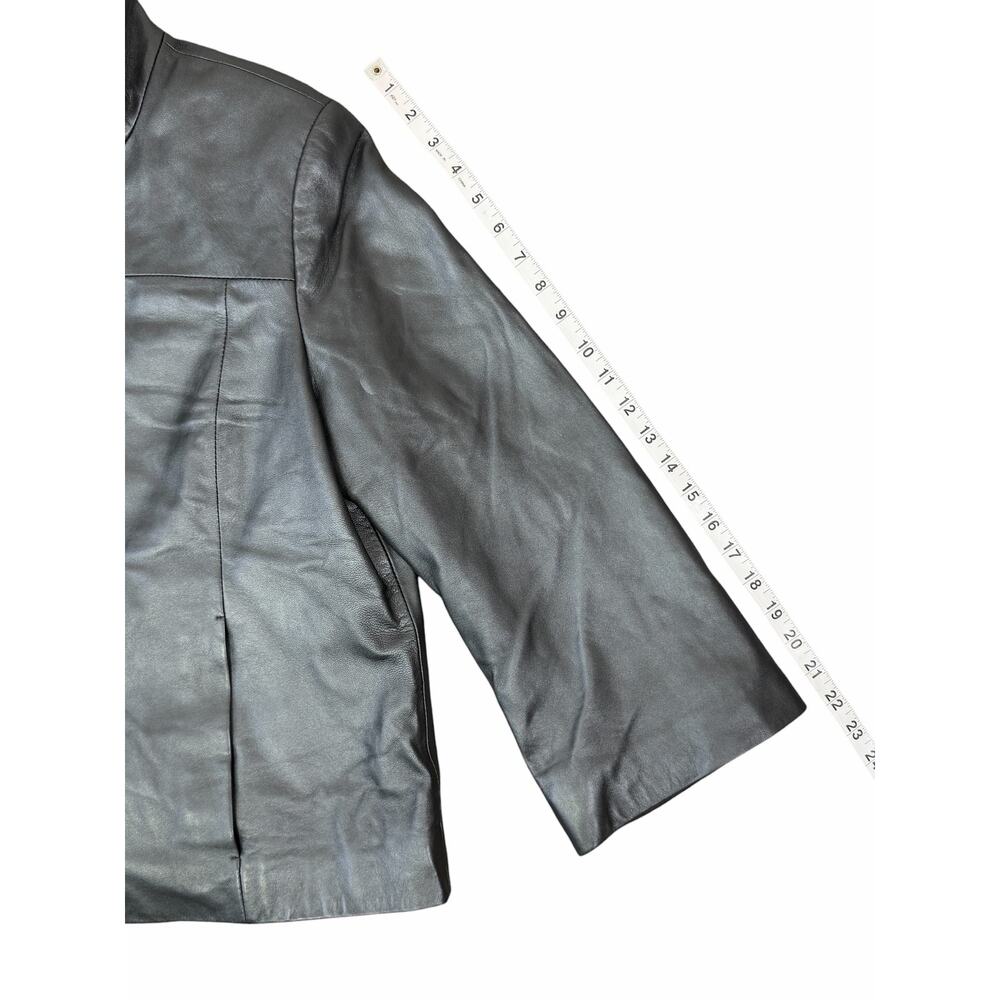 Pendleton Metallic Leather Button Down Jacket Bla… - image 12